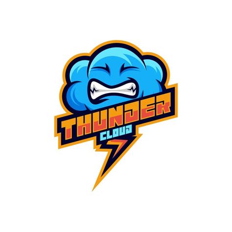 Logo De Mascotte De Nuage De Tonnerre Vecteur Premium