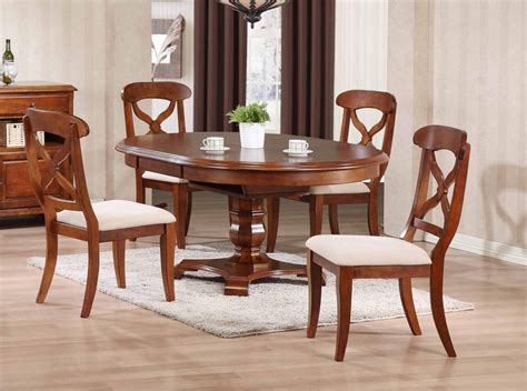 Andrews Round Butterfly Leaf Dining Table Chestnut Sunset Trading