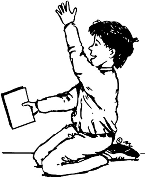 student raising hand clipart black and white 20 free Cliparts ...