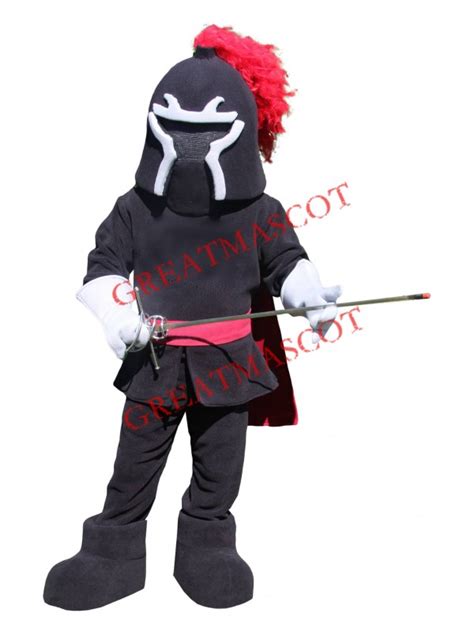 Black & Red Lightweight Warrior Mascot Costume