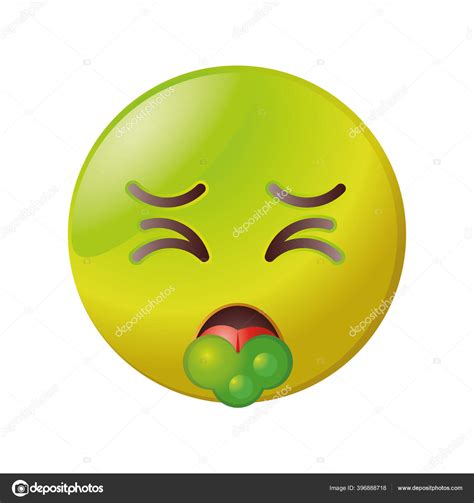 Nauseated Face Emoticon On White Background Stock Vector Image By Djv