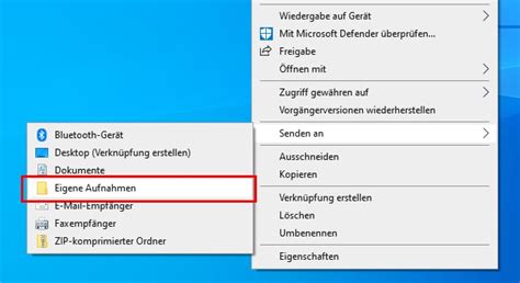 Senden an Kontextmenü in Windows 10 erweitern