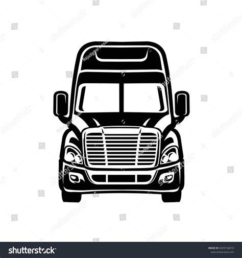 Semi Truck Vector Front View 18 Stock Vector (Royalty Free) 2029156010 ...