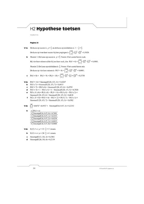 Wis A H Uitwerking Antwoorden Hoofdstuk Wiskunde Studeersnel