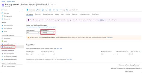 Configure Azure Backup Reports Azure Backup Microsoft Learn