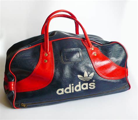 Vintage Retro 70s Blue Red Vinyl Adidas Gym Bag Sport Handle Etsy