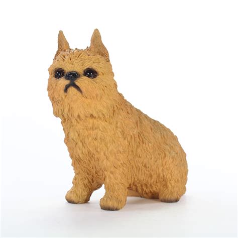 Brussels Griffon Figurine Hand Painted Collectible Statue Red