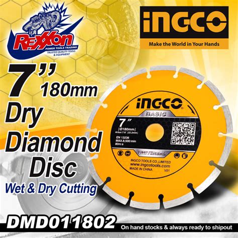 Ingco Mm Dry Diamond Disc Wet Dry Cutting Dmd Rexxon