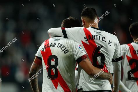 Oscar Trejo Rayo Vallecano Celebrates Goal Editorial Stock Photo