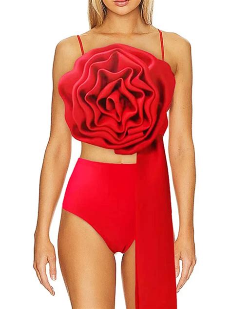 3d Flower Bikini Set Swimwear