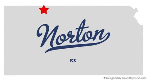 Map of Norton, Norton County, KS, Kansas