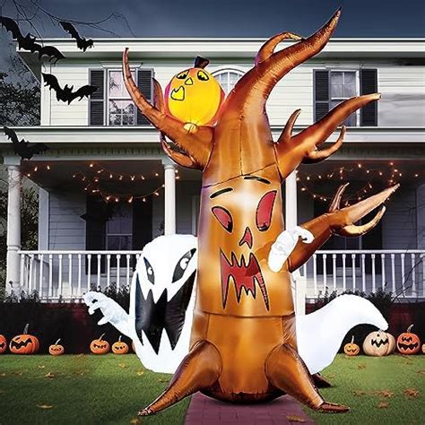 Joiedomi Ft Halloween Inflatable Scary Tree With Ghost Through