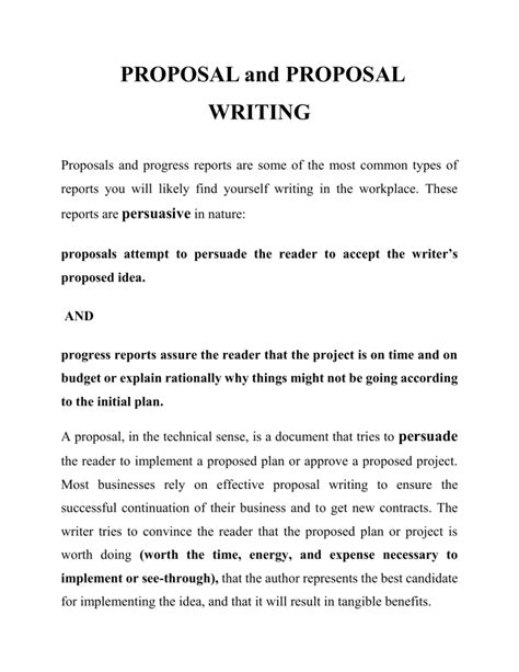 Proposal And Proposal Writing 1