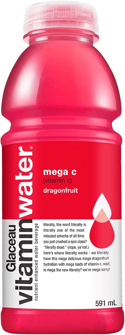 Glaceau Vitaminwater Varieties Nutrition Facts Coca Cola Ca