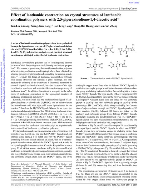 (PDF) Effect of lanthanide contraction on crystal structures of ...