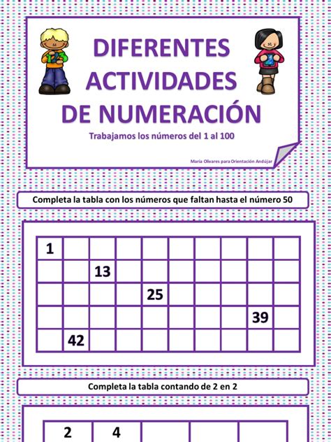 Diferentes Actividades De Numeración Trabajamos Los Números Del 1 Al 100