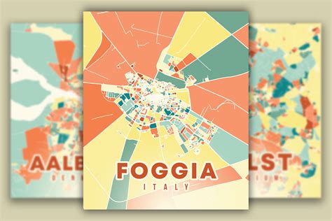 Foggia Italy Colorful Poster Map Graphic By Poster Boutique Creative