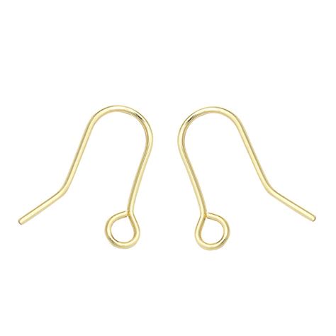 K Gold Filled Simple Earring Hooks Earing With Loop Etsy