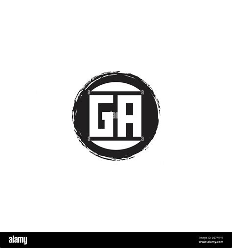 Ga Logo Initial Letter Monogram With Abstrac Circle Shape Design