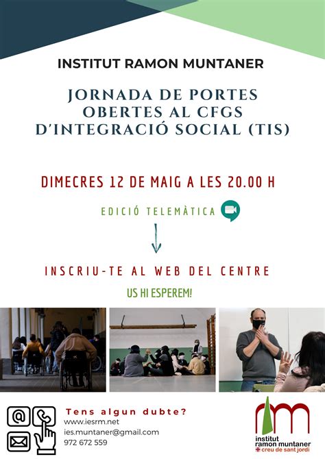 Jornada De Portes Obertes Del Cfgs Dintegraci Social Ins Ramon Muntaner