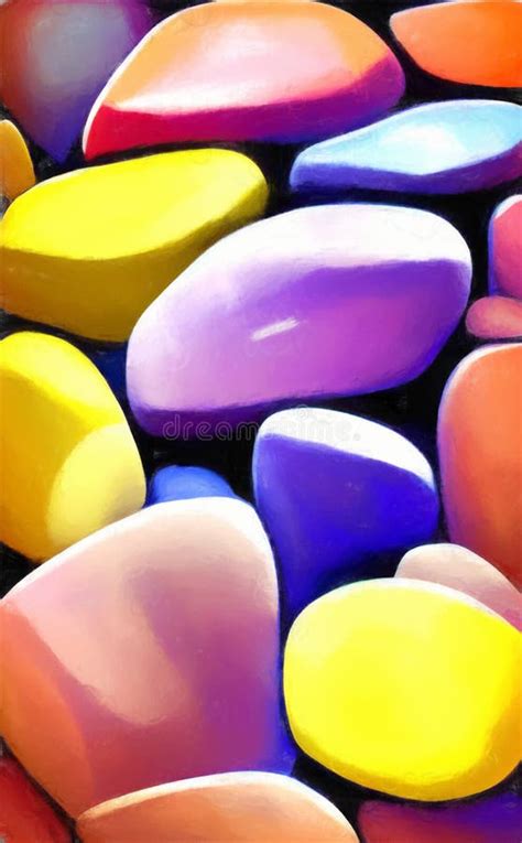 Colorful Pebbles - Abstract Digital Art Stock Illustration ...