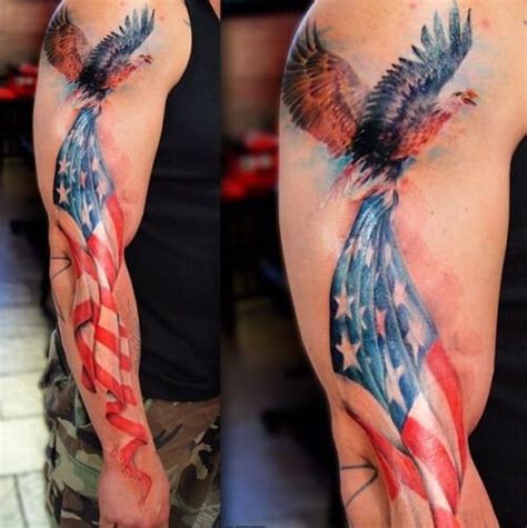 Usa Flag Eagle Tattoo Designs And Ideas Flag Tattoo American Flag Tattoo Patriotic Tattoos