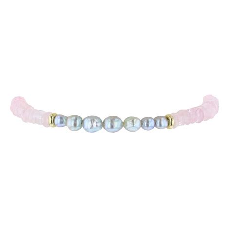 Rose Quartz Keshi Stretch Bracelet Hinerava Jewelry