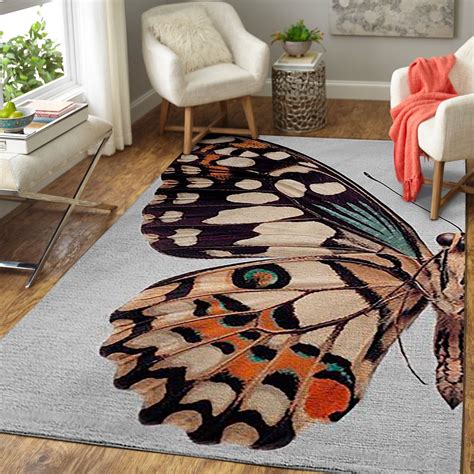 Butterfly Wing Rug Animal Print Floor Decor Ourdoor Rug Rug Decor