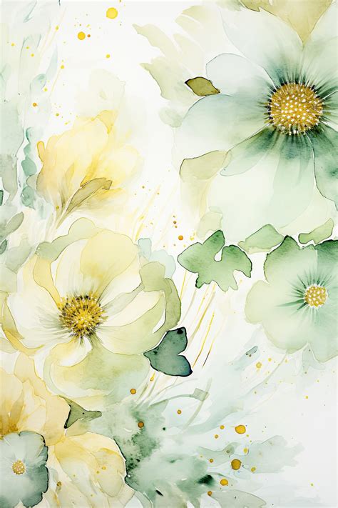 Premium AI Image | Watercolor Sage Green Floral Digital Papers Sage ...