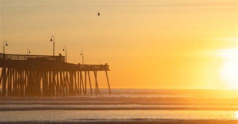 Seashore Panorama with a Wooden Pier at Sunset, Pismo Beach, USA · Free ...