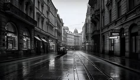 Black City Rain Gloomy Photography Stock Illustration - Illustration of ...