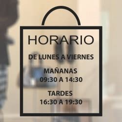 Vinilos Horarios Para Tiendas Y Comercios