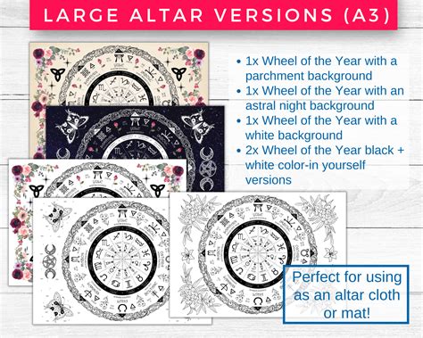 Wheel Of The Year Printable Grimoire Pages Northern Hemisphere In