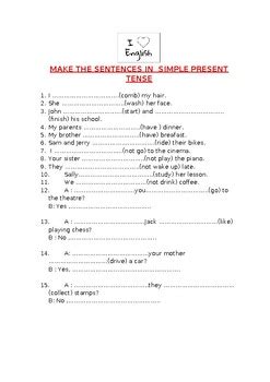 Simple Present Tense By Asma Chihab TPT