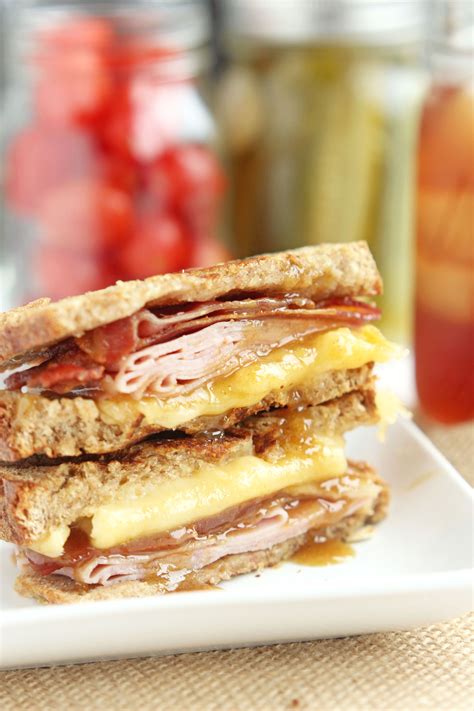 Bacon and Ham Grilled Cheese with Brown Sugar Mustard | Grilled cheese