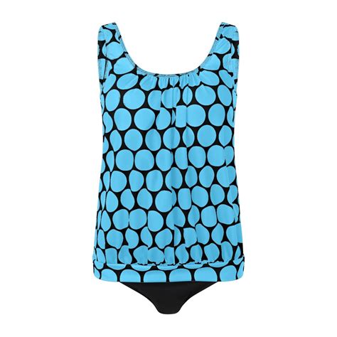 Qcmgmg Womens Swimsuits Tankini Two Piece Bottom Pleated Polka Dot