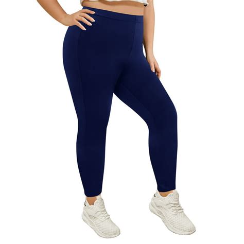 Tiyomi Plus Size Womens Navy Blue Leggings 2x Full Length Pants