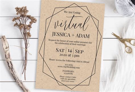 Virtual Wedding Invitation Virtual Invitation Invite Zoom | Etsy