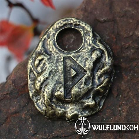 Wunjo Rune Amulette Vieux Laiton Drakkaria Rune Amulettes En Zinc