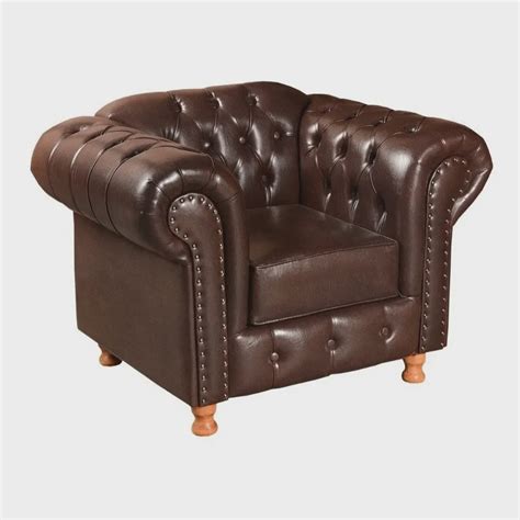 Poltrona Chesterfield Luiz xv courino Café Submarino