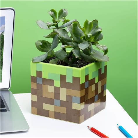 Minecraft Grass Block Pen Plant Pot In 2022 Potted Plants Indoor Planters Grass