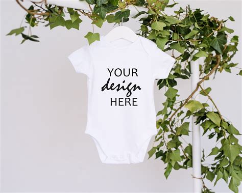 Baby Bodysuit Mockup White Onesie Mock Up Babygrow Mockup Etsy