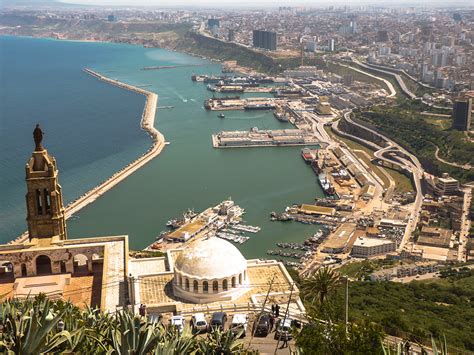 Wallpaper Oran Algeria Coast From Above Houses Cities X