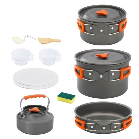 Outdoor Cooking Kit Hiking Tableware Tourism Equipment Kettle Pot