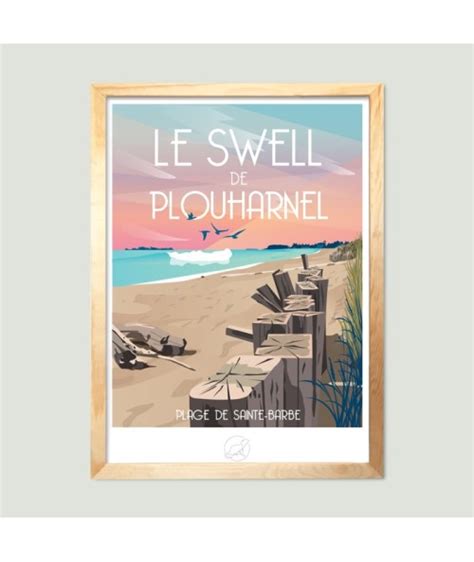 Affiche Ville Vintage Plouharnel La Loutre