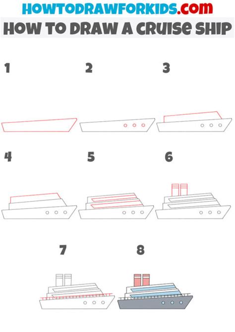 How to Draw a Cruise Ship - Easy Drawing Tutorial For Kids