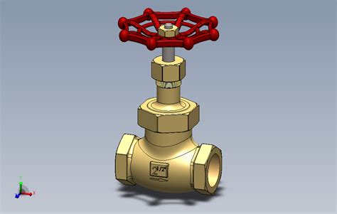 截止阀 Solidworks 2012 模型图纸下载 懒石网