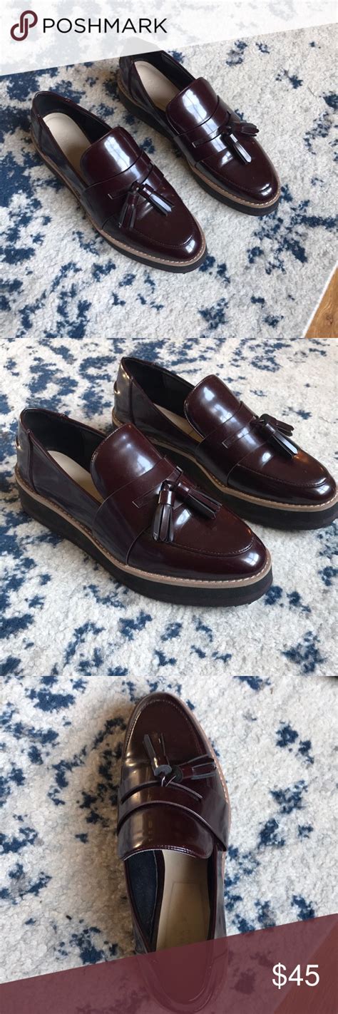 Zara Maroon Loafers Loafers Zara Shoes Flat Shoes Women