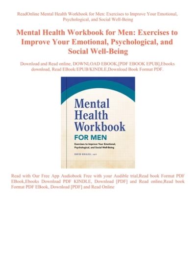 Readonline Mental Health Workbook For Men Exercises To Improve Your