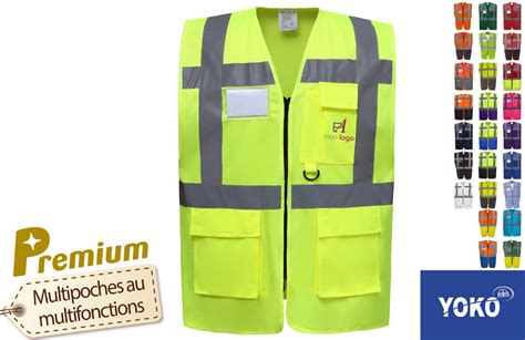 Gilet De Travail Haute Visibilit Multipoches Personnalisable